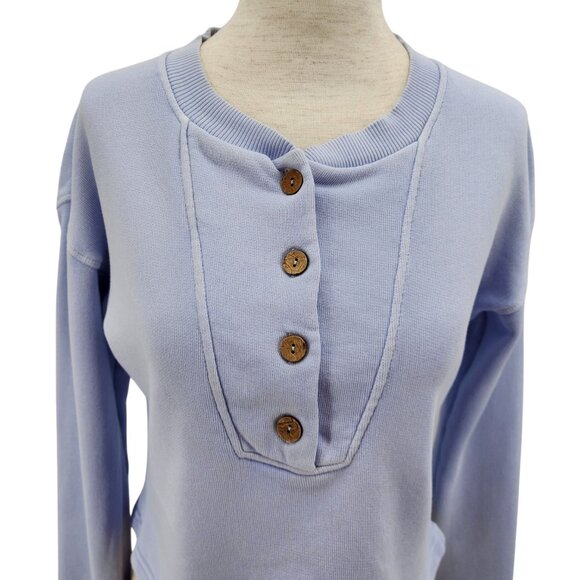 Tularosa Green Revolve Womens XS Sweatshirt The Kelly Henley Baby Blue - Picture 2 of 9